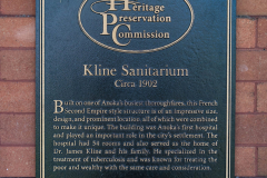 National Register of Historic Places plaque on the Kline Sanitarium in Anoka, MN