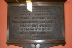 Plaque in the main entrance of the Minneapolis Franklin Library