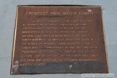Plaque on the Witch's Hat Water Tower - Prospect Park, Minneapolis