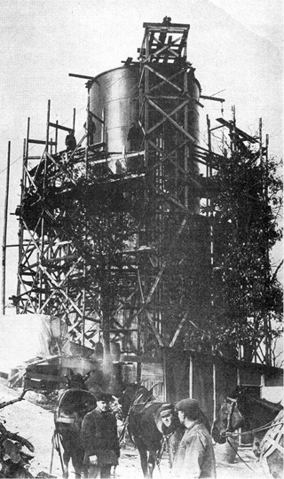 Prospect Park Water Tower under construction circa 1912